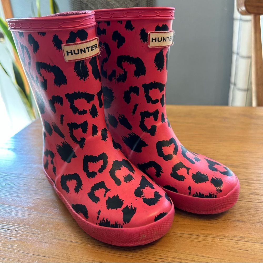 Hunter Pink Leopard Boots